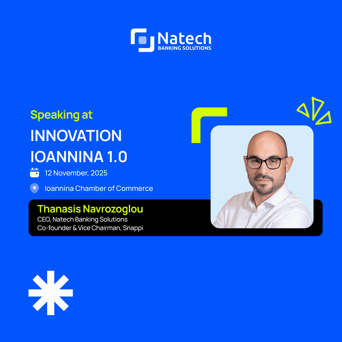 Natech events: Natech CEO to Speak at the Innovation Ioannina 1.0 Conference